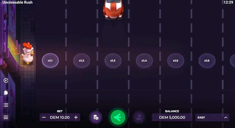 Uncrossable Rush avis – Les quatre niveaux de risque : Easy, Medium, Hard, Hardcore